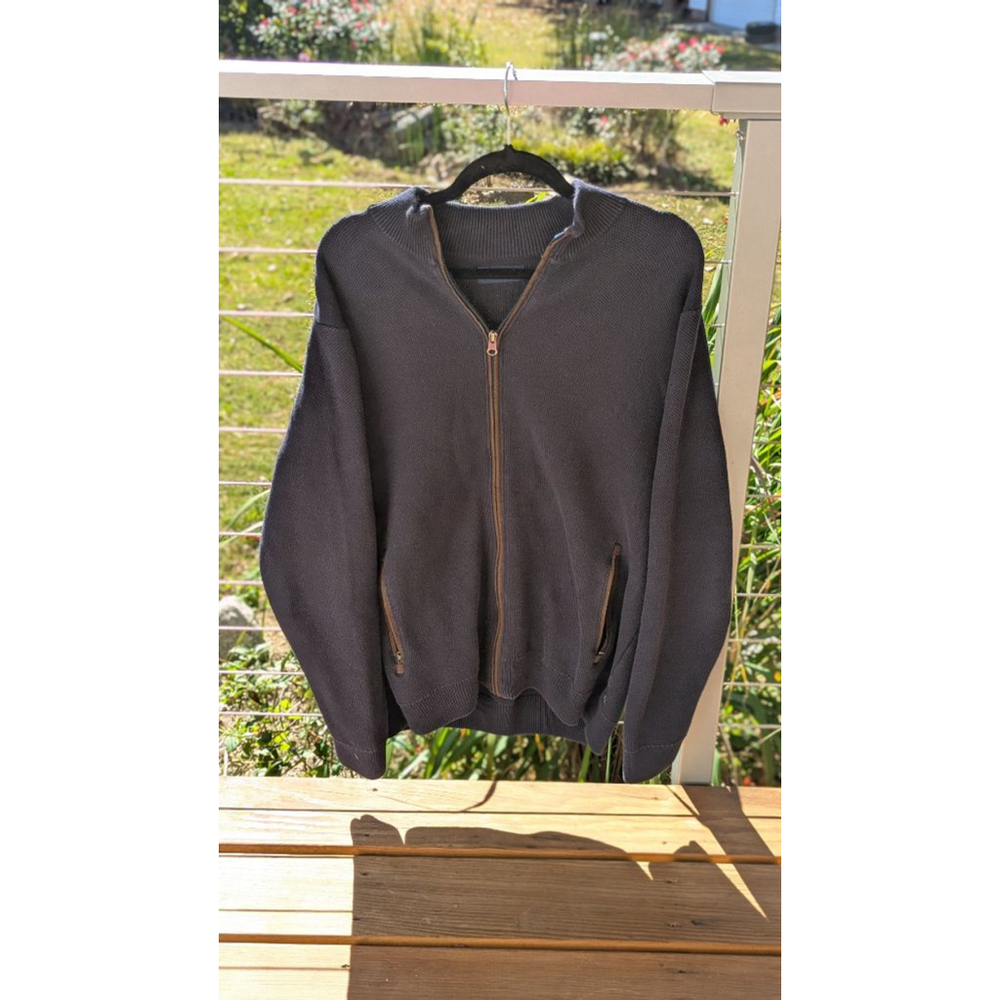 Men's Chaps Navy Zip Up Sweater L